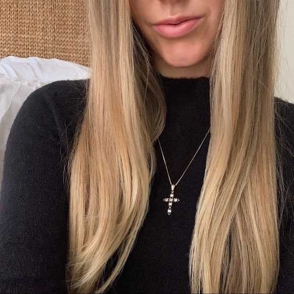 Crystal Cross Necklace | 18k Gold Filled - Picture 3 of 6